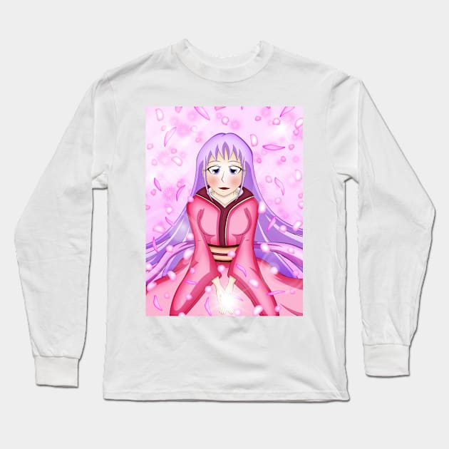 Mitsuaki & Flower Petals Long Sleeve T-Shirt by LKGMediaProductions